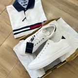 1411 - HÀNG CHÍNH HÃNG - Giày Tommy Hilfiger Leather -Trắng Gót Đen 