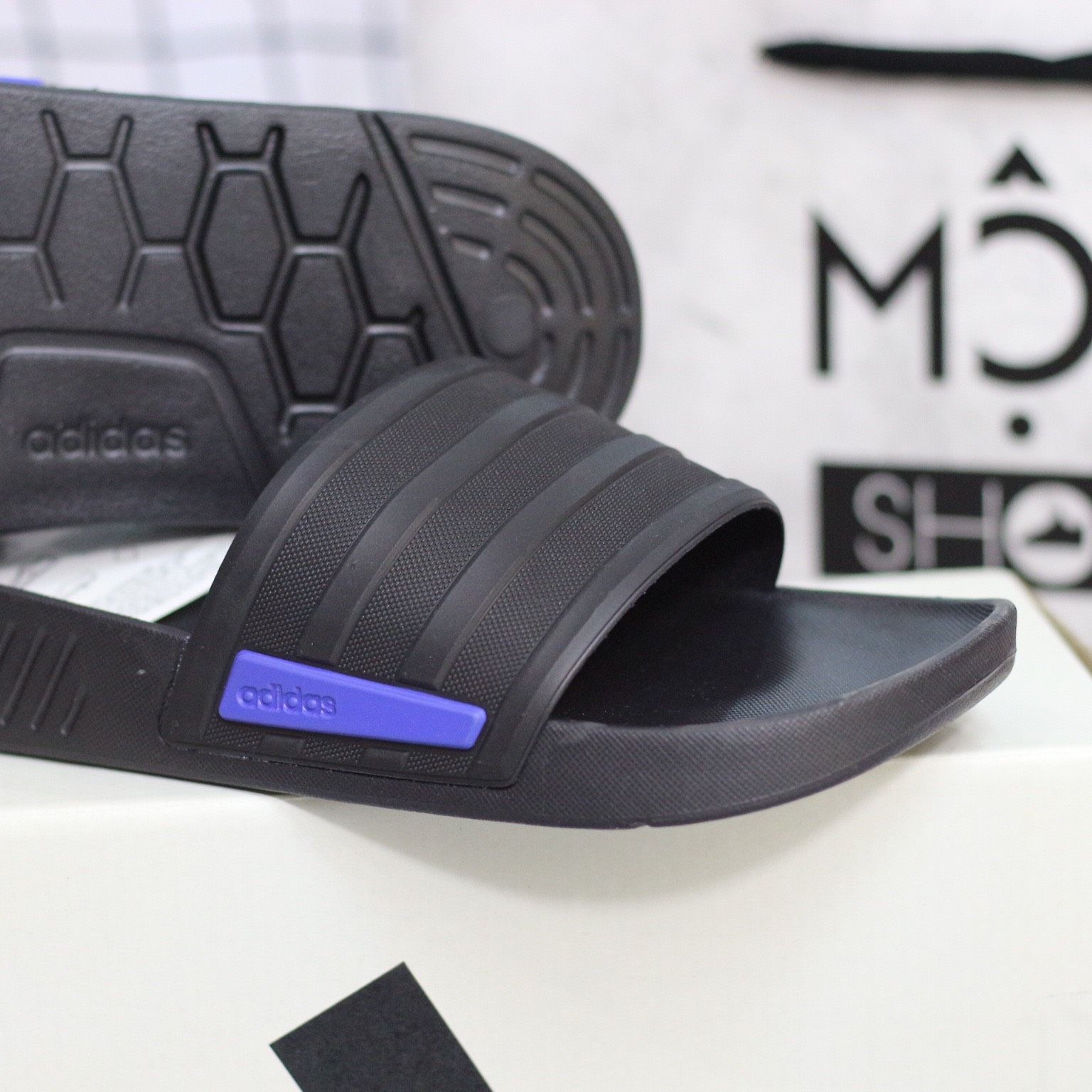  1412 - HÀNG CHÍNH HÃNG - DÉP ADIDAS - RACER TR SLIDES - *CORE BLACK BLUE* - CODE: G58170 