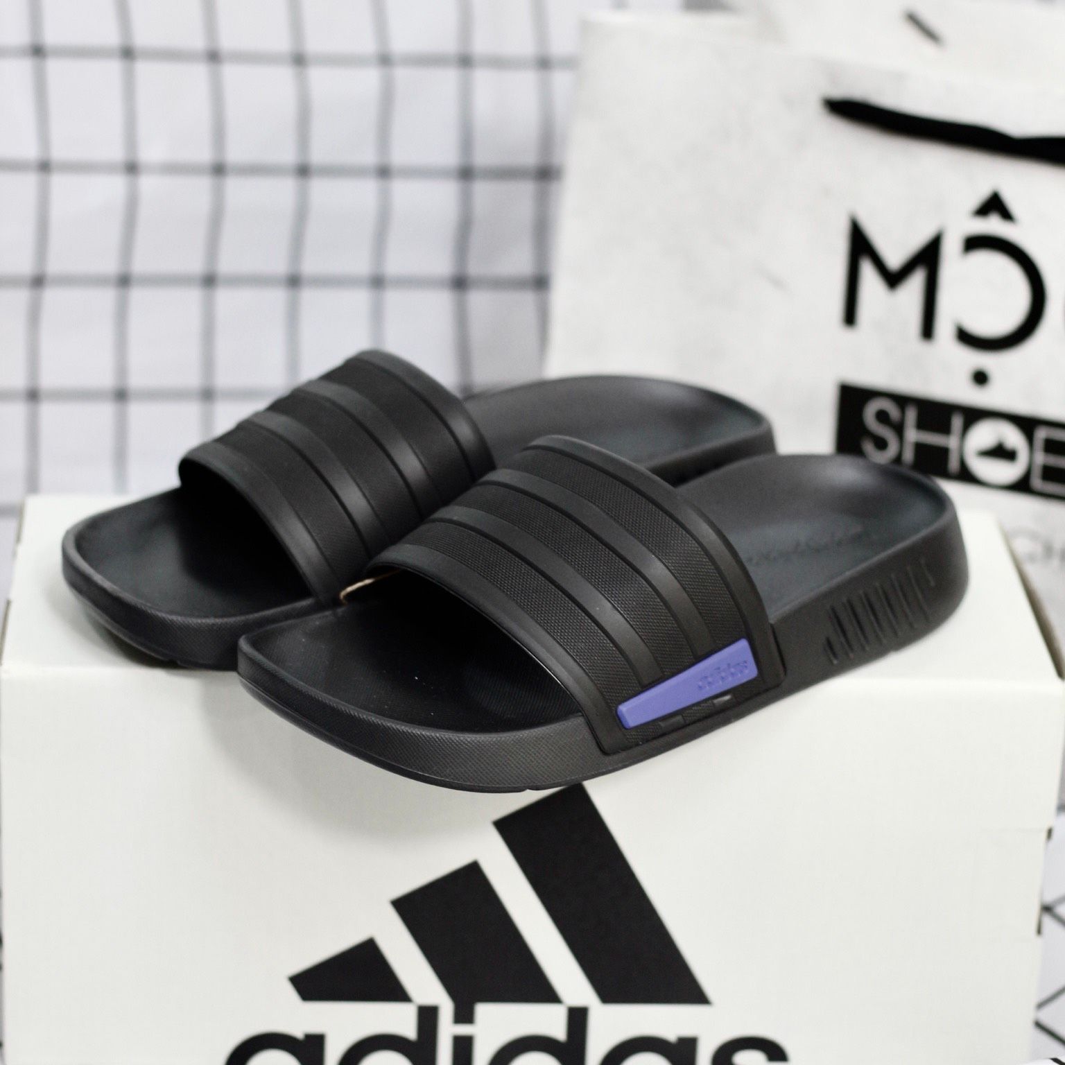  1412 - HÀNG CHÍNH HÃNG - DÉP ADIDAS - RACER TR SLIDES - *CORE BLACK BLUE* - CODE: G58170 