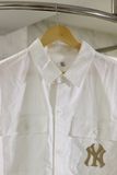  1455 - HÀNG CHÍNH HÃNG - ÁO SƠ MI MLB BASIC OXFORD SHIRT NEW YORK YANKEES - CODE: 3AWS03014-50IVS 