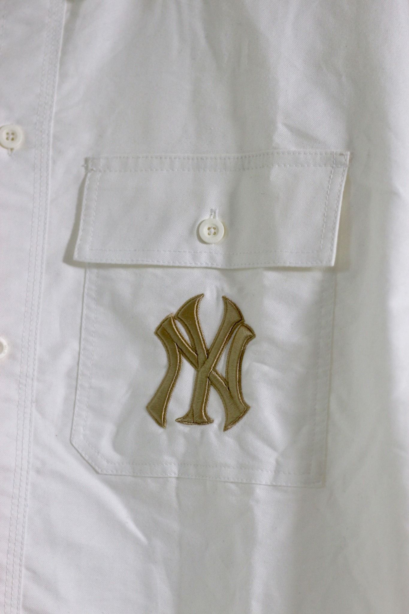  1455 - HÀNG CHÍNH HÃNG - ÁO SƠ MI MLB BASIC OXFORD SHIRT NEW YORK YANKEES - CODE: 3AWS03014-50IVS 