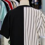  1452 - HÀNG CHÍNH HÃNG - ÁO NEW ERA - NY KẺ SỌC * TRẮNG/ĐEN* - CODE: 60416312 