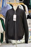  1453 - HÀNG CHÍNH HÃNG - ÁO KHOÁC ZARA BOMBER PHỐI VẢI - ĐEN - CODE: RN77302 
