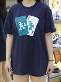  1272 - HÀNG CHÍNH HÃNG - ÁO THUN NEW ERA - PLAY CARD OAKLAND ATHLETICS - NAVY - CODE : 13702544 