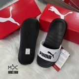  1467 - HÀNG CHÍNH HÃNG - DÉP PUMA POPCAT - *WHITE/ BLACK (ĐEN QUAI TRẮNG)* - CODE:  360265-01 