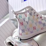  0851 - HÀNG CHÍNH HÃNG - GIÀY MLB PLAYBALL HIGH MONOGRAM MESH MÀU MULTICOLOR - *CREAM/COLOR* - CODE: 3ACVCMM2N-50IVS 