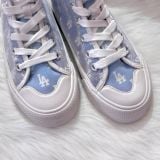  0852 - HÀNG CHÍNH HÃNG - GIÀY MLB PLAYBALL HIGH MONOGRAM MESH MÀU XANH BLUE- *CREAM/BLUE* - CODE: 3ACVCMM2N-07BLS 