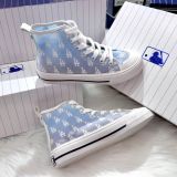  0852 - HÀNG CHÍNH HÃNG - GIÀY MLB PLAYBALL HIGH MONOGRAM MESH MÀU XANH BLUE- *CREAM/BLUE* - CODE: 3ACVCMM2N-07BLS 