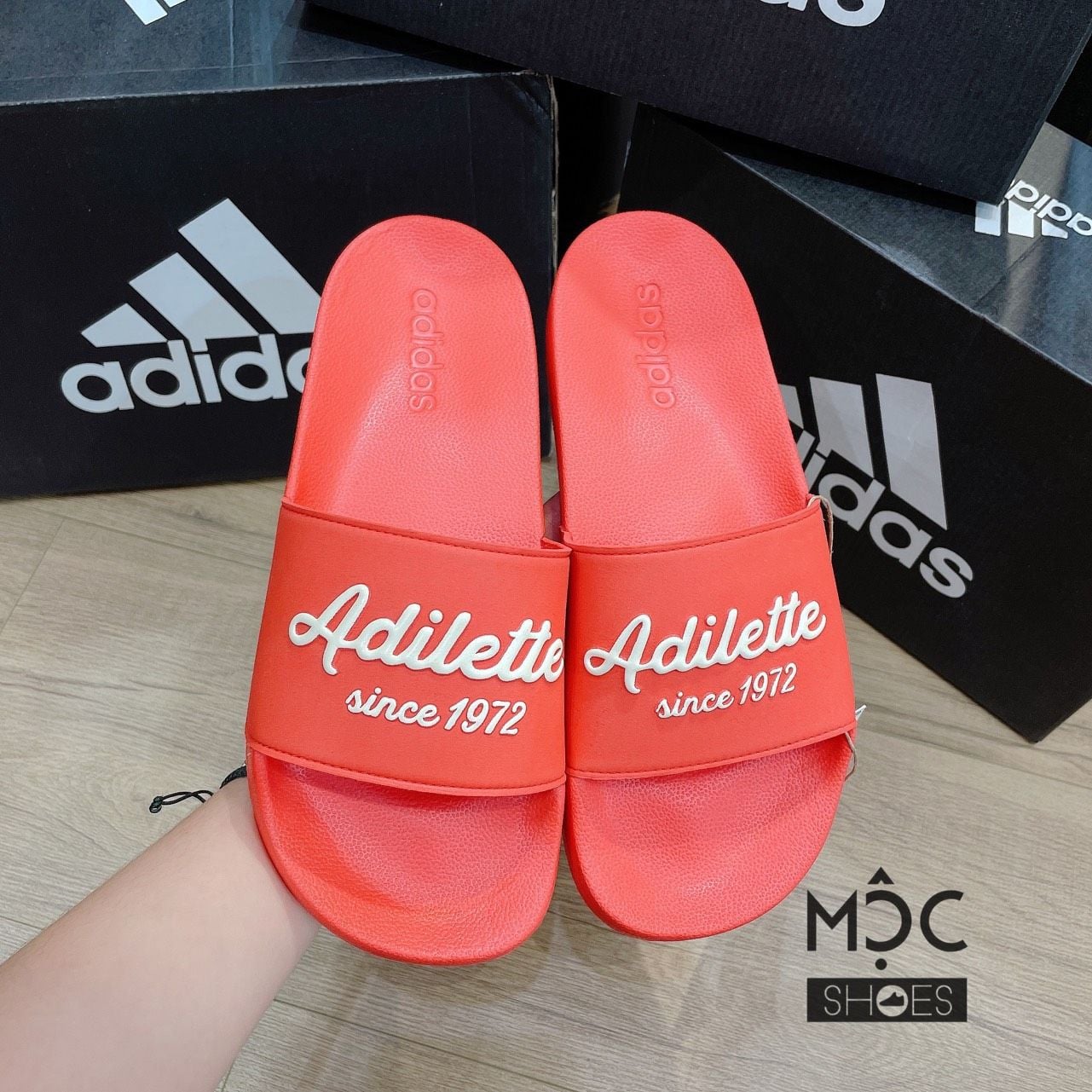  0391 - HÀNG CHÍNH HÃNG - DÉP ADIDAS SHOWER RETRO 1972 *RED* - Code: GW8751 