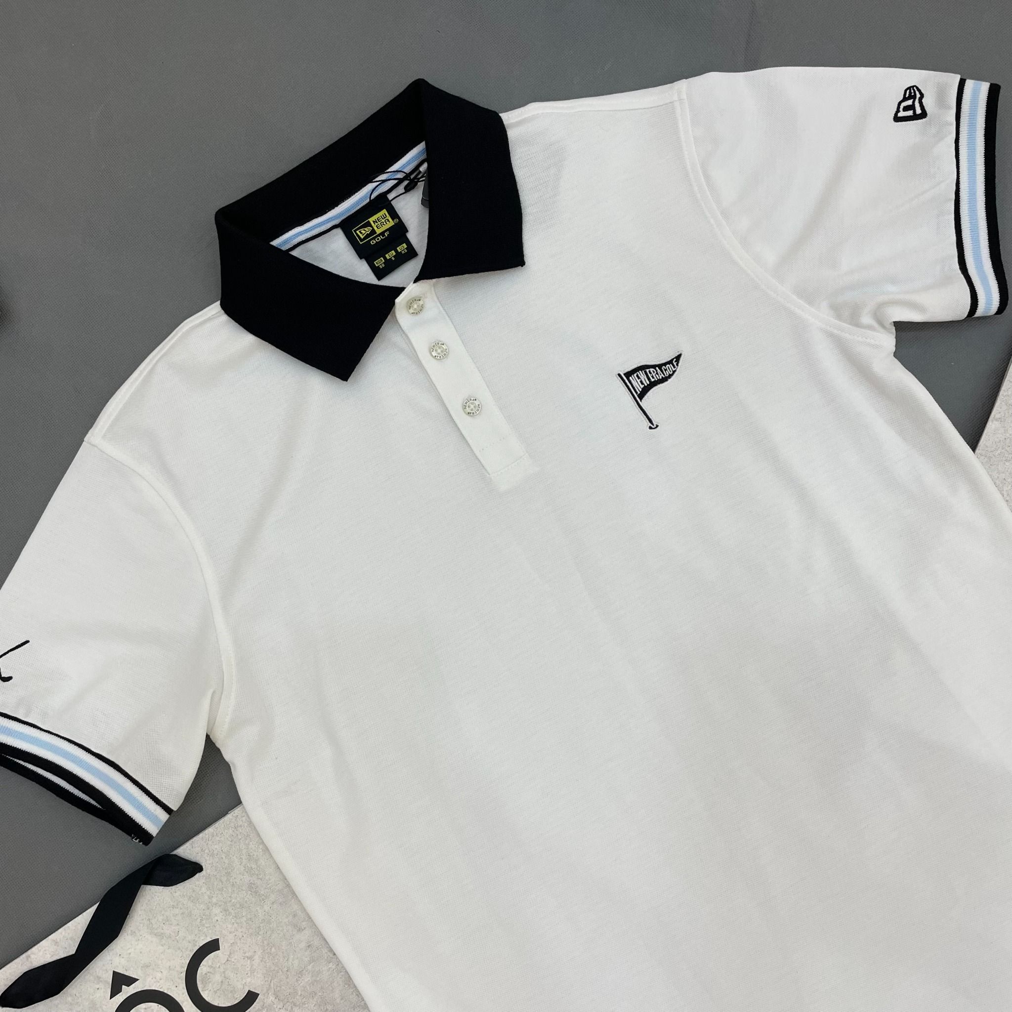  1479 - HÀNG CHÍNH HÃNG - ÁO NEW ERA - POLO GOLF *LÁ CỜ* - TRẮNG - CODE: 13679611 