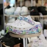  1385 - HÀNG CHÍNH HÃNG - GIÀY CLOG UNISEX CROCS CRUSH BUTTERFLY WHITE CLASSIC *ĐẾ CAO* - TRẮNG - CODE : 208258-94S 