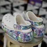  1385 - HÀNG CHÍNH HÃNG - GIÀY CLOG UNISEX CROCS CRUSH BUTTERFLY WHITE CLASSIC *ĐẾ CAO* - TRẮNG - CODE : 208258-94S 