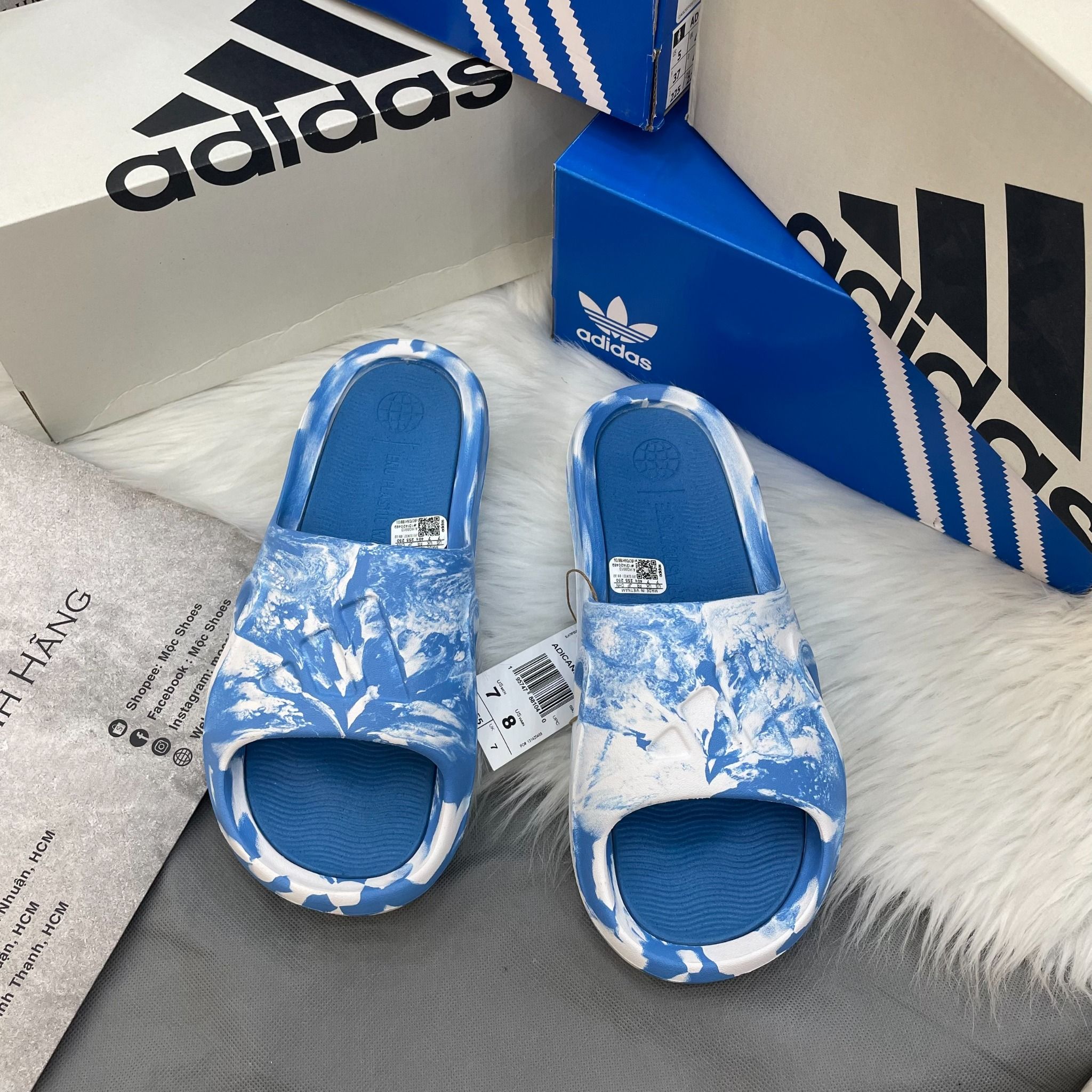  1549 - HÀNG CHÍNH HÃNG - DÉP ADIDAS ADICANE - BLUE WHITE – CODE :HQ9913 