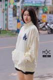  1590 - HÀNG CHÍNH HÃNG - ÁO SWEATER ZIP LOGO LA - KEM - CODE: 13867758 