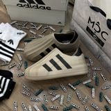  1604 - HÀNG CHÍNH HÃNG - GIÀY ADIDAS ADIFOM SUPERSTAR - NÂU CÀ PHÊ SỌC ĐEN 