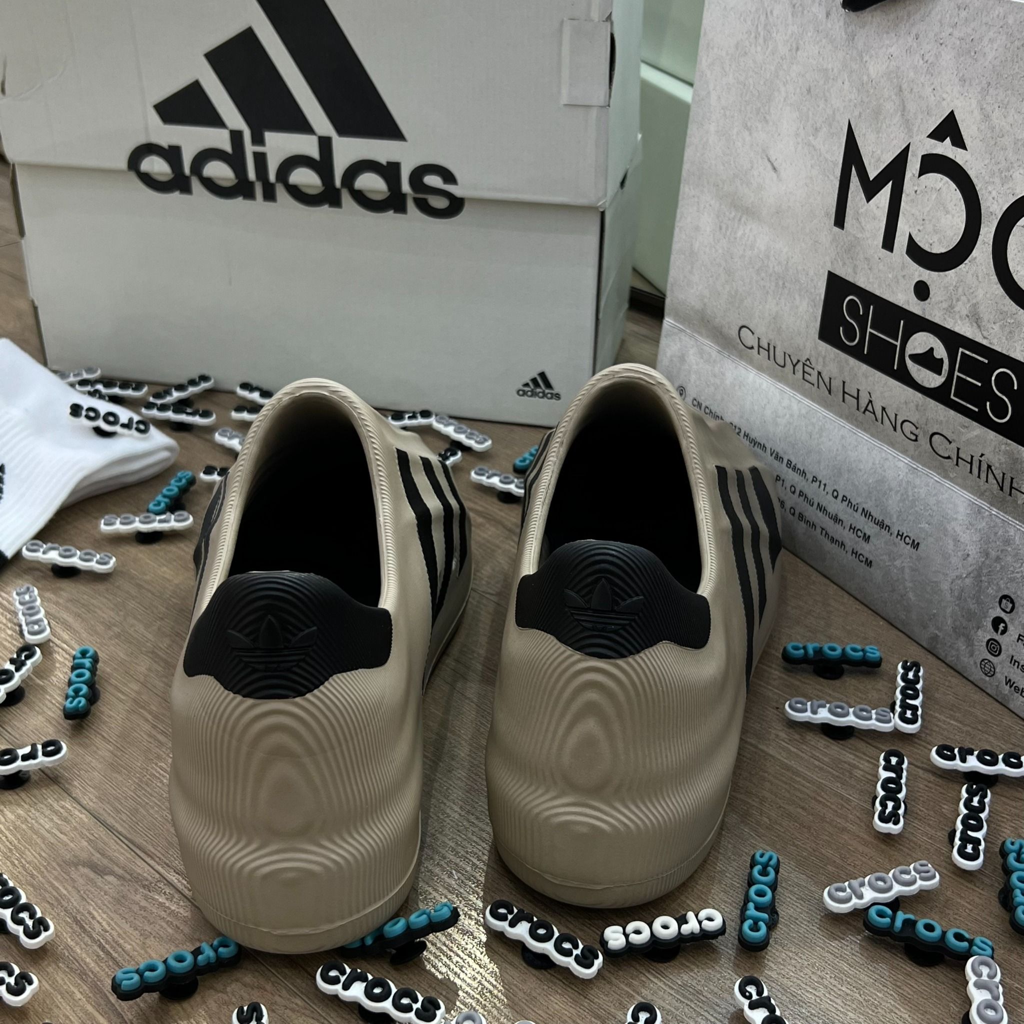  1604 - HÀNG CHÍNH HÃNG - GIÀY ADIDAS ADIFOM SUPERSTAR - NÂU CÀ PHÊ SỌC ĐEN 