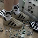  1604 - HÀNG CHÍNH HÃNG - GIÀY ADIDAS ADIFOM SUPERSTAR - NÂU CÀ PHÊ SỌC ĐEN 