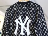  1601 - HÀNG CHÍNH HÃNG - ÁO SWEATER MLB MONOGRAM OVERFIT SWEATSHIRT NEW YORK YANKEES - MÀU ĐEN - CODE: 3AMTM0224-50BKS 