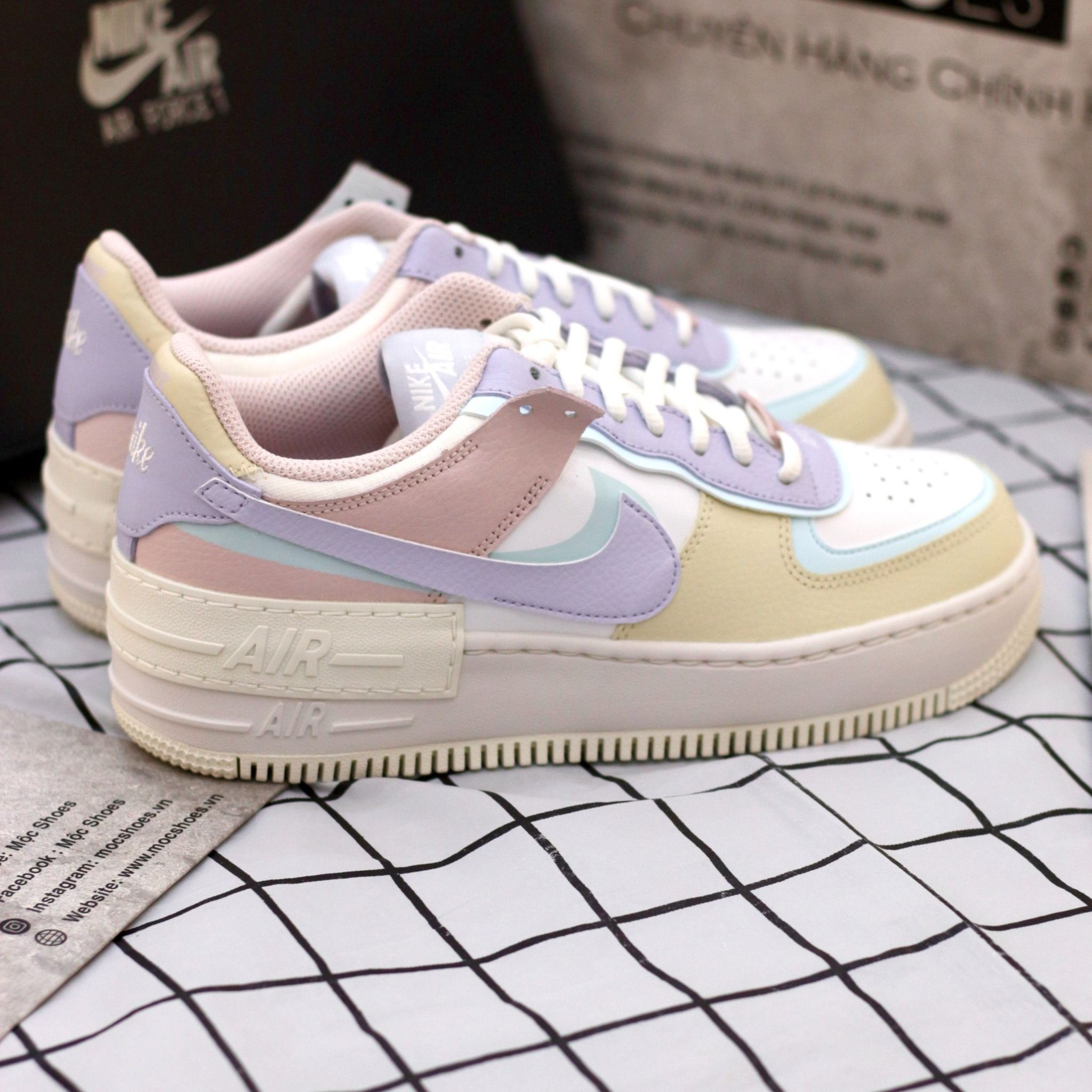  1609 - HÀNG CHÍNH HÃNG - GIÀY NIKE AIR FORCE ONE - SHADOW PASTEL - CODE: CI0919-106 