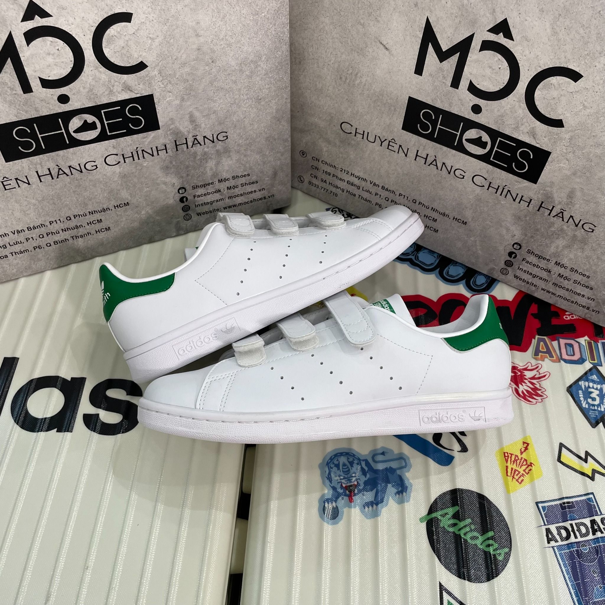  1682 - HÀNG CHÍNH HÃNG - GIÀY ADIDAS STANSMITH - WHITE GREEN - ' QUAI DÁN ' - CODE: FX5509 