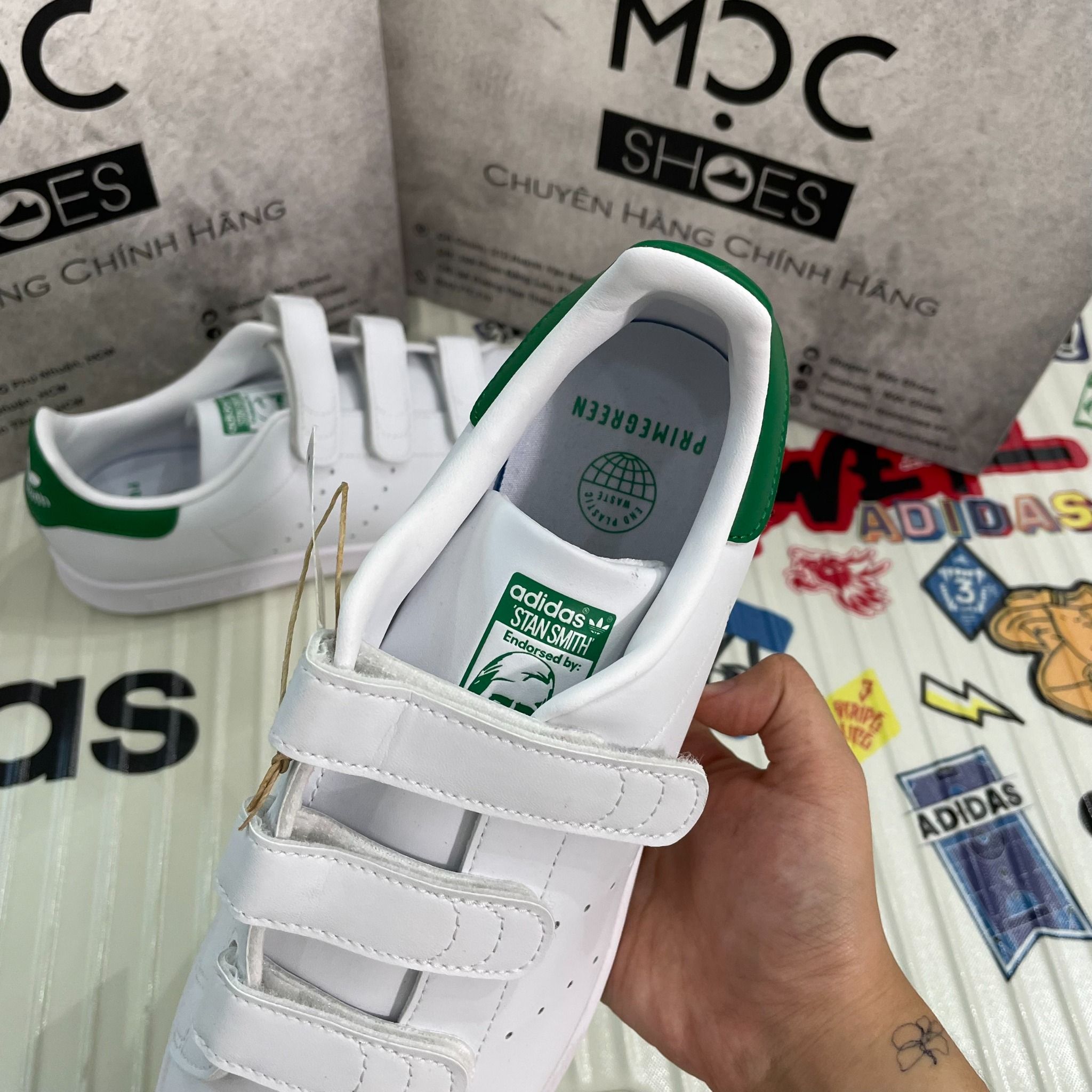  1682 - HÀNG CHÍNH HÃNG - GIÀY ADIDAS STANSMITH - WHITE GREEN - ' QUAI DÁN ' - CODE: FX5509 