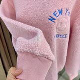  1693 - HÀNG CHÍNH HÃNG - ÁO MLB LIKE SMILE FLEECE MEGA NY YANKEES - PINK - CODE: 3AMTF5516-50PKS 