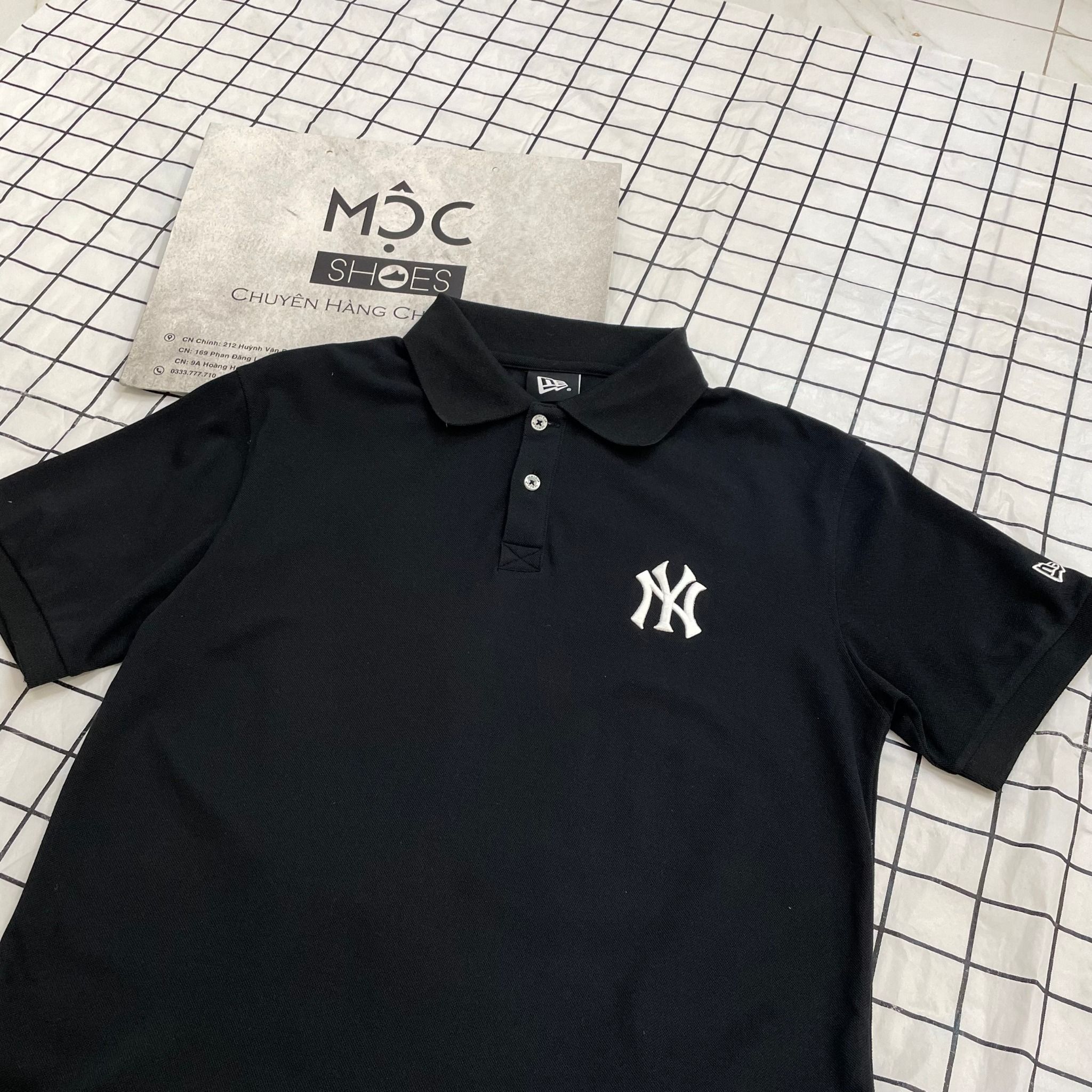  1695 - HÀNG CHÍNH HÃNG - ÁO THUN POLO NEW ERA  - NY THÊU BLACK - CODE: 12848783 