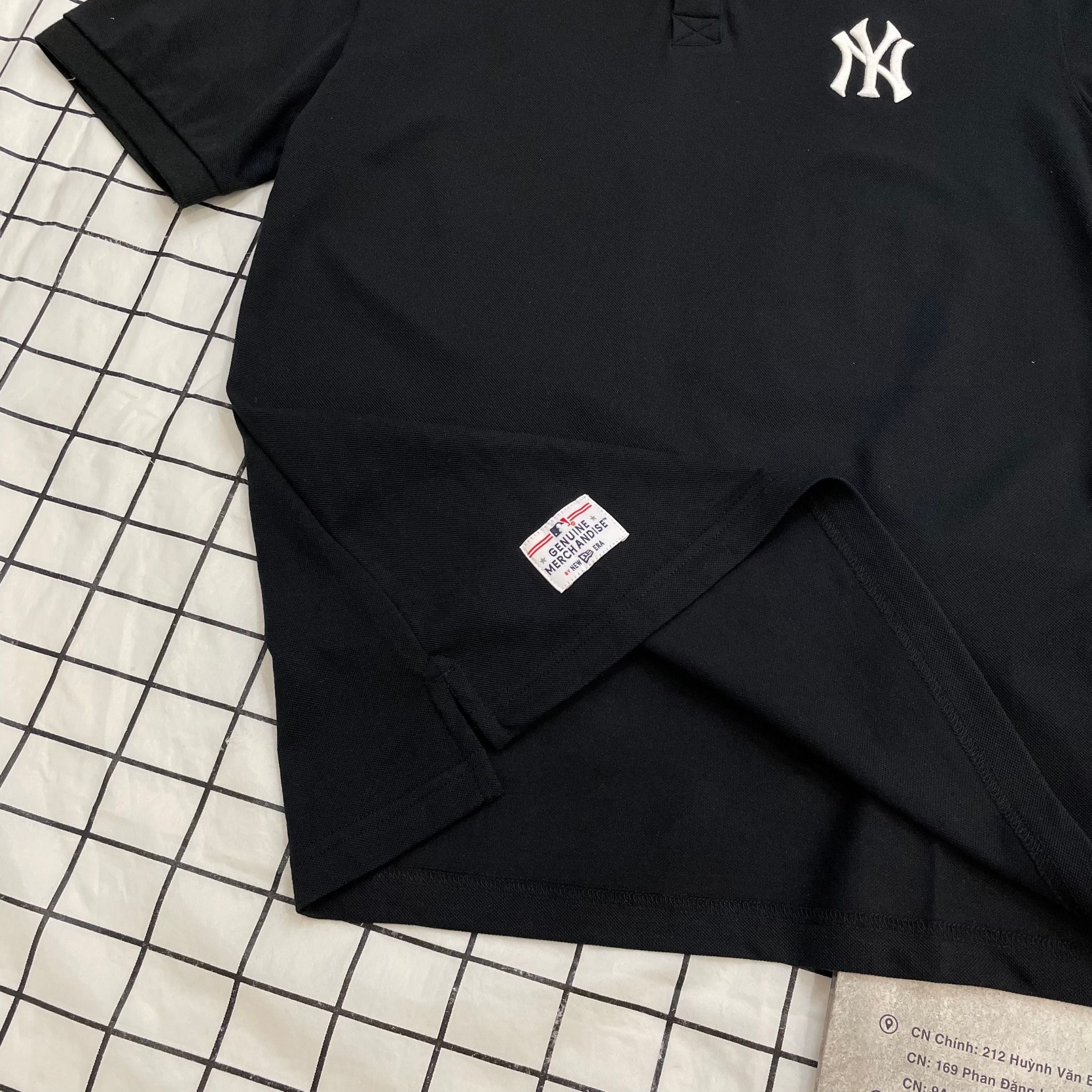  1695 - HÀNG CHÍNH HÃNG - ÁO THUN POLO NEW ERA  - NY THÊU BLACK - CODE: 12848783 