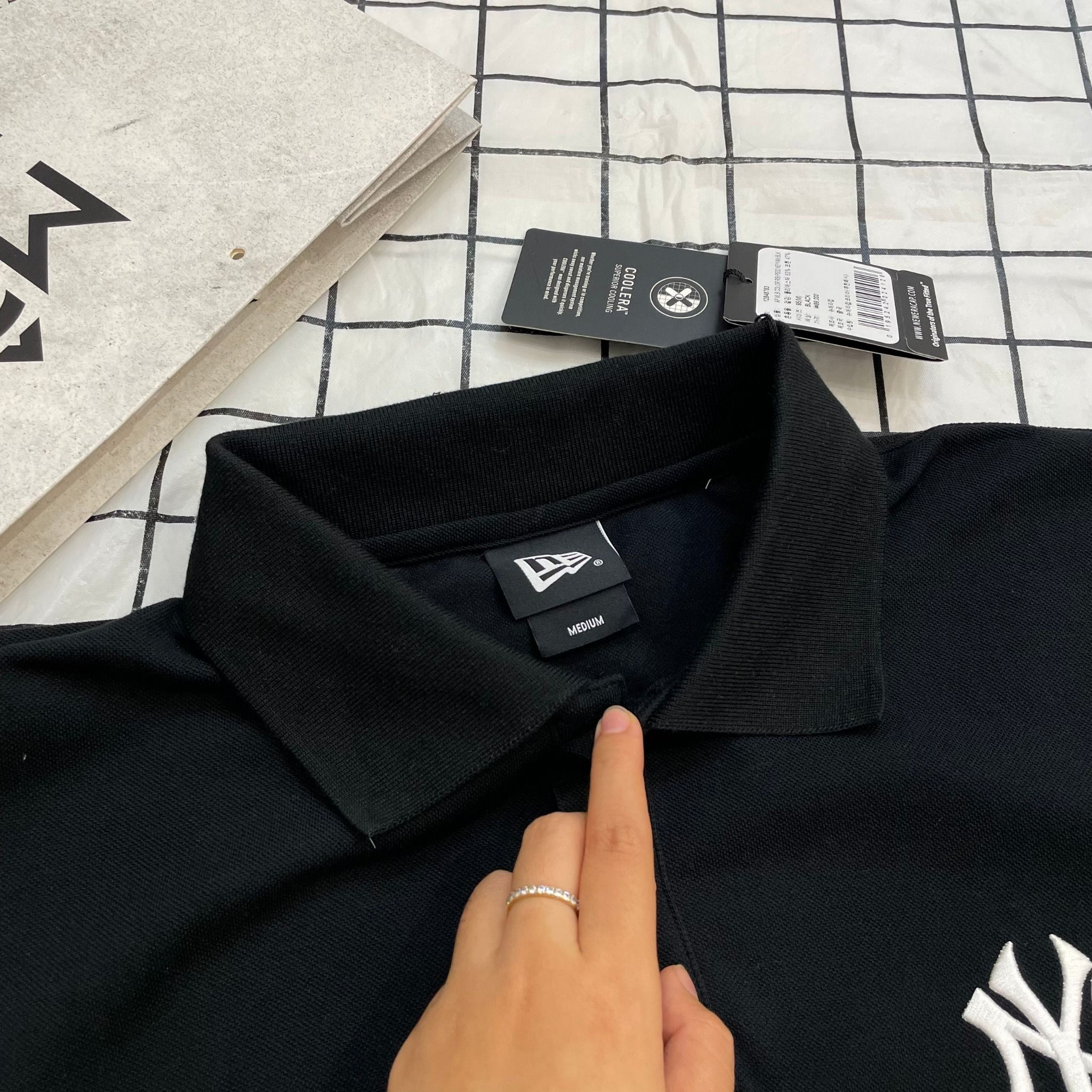  1695 - HÀNG CHÍNH HÃNG - ÁO THUN POLO NEW ERA  - NY THÊU BLACK - CODE: 12848783 