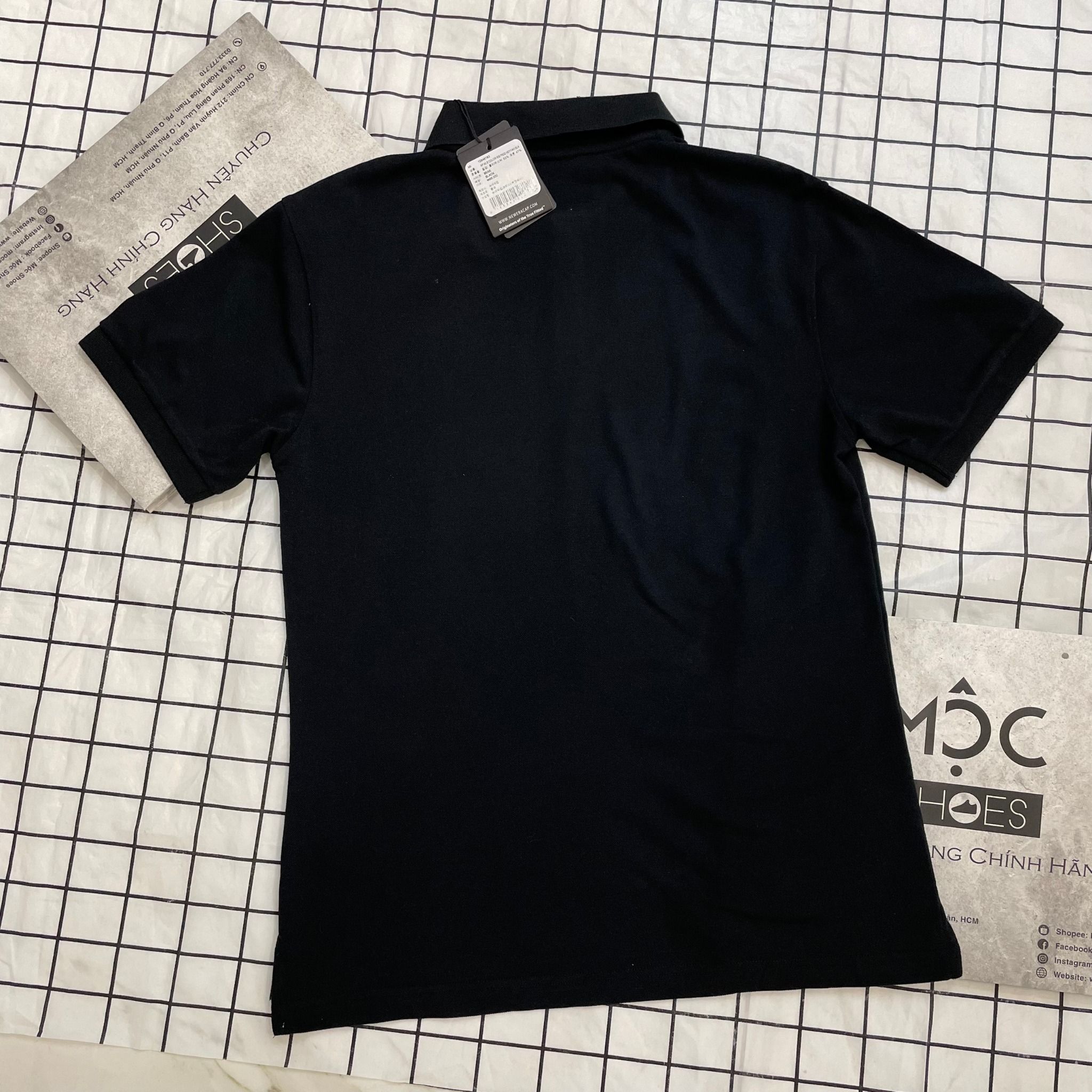  1695 - HÀNG CHÍNH HÃNG - ÁO THUN POLO NEW ERA  - NY THÊU BLACK - CODE: 12848783 