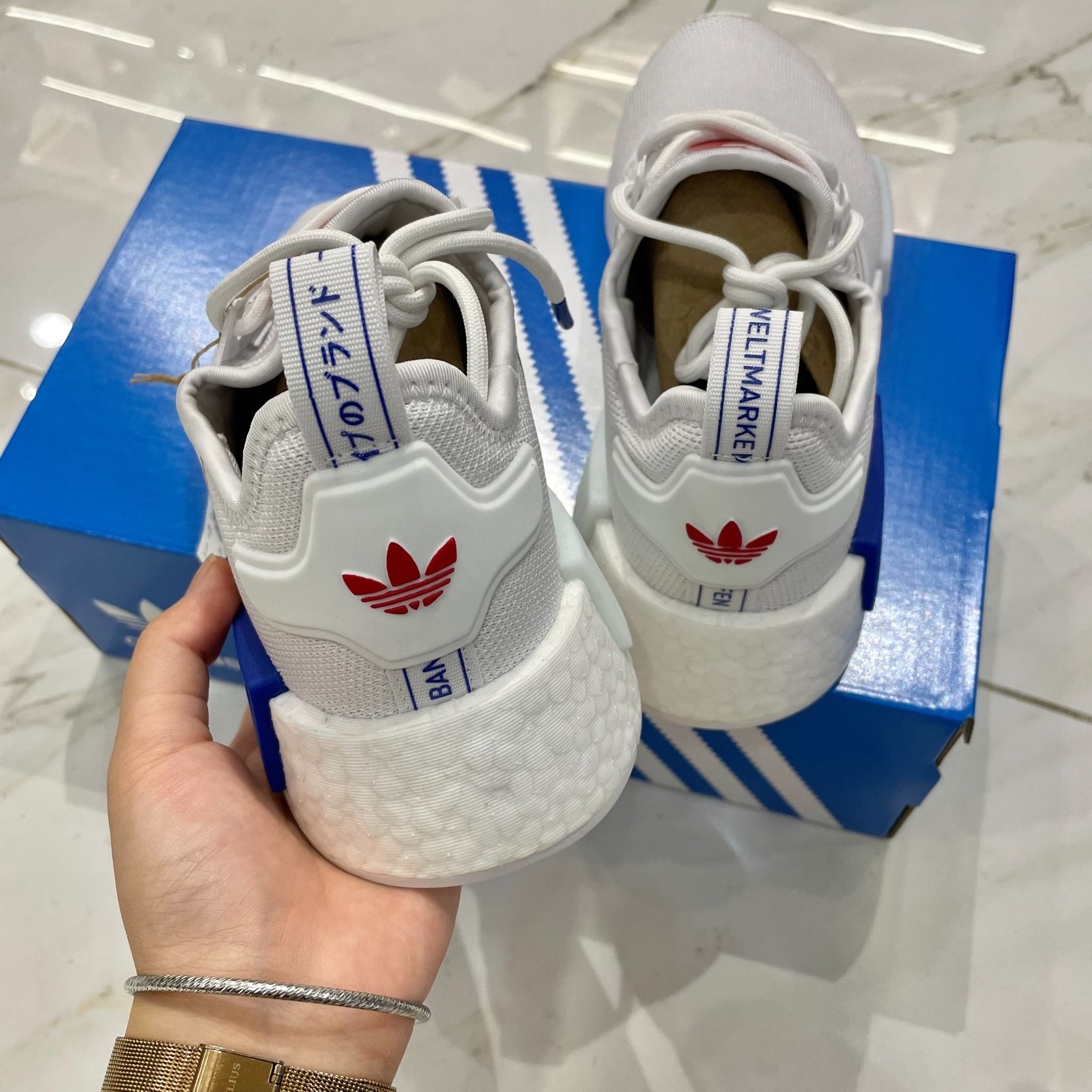  1677 - HÀNG CHÍNH HÃNG - GIÀY ADIDAS NMD_R1- *White Royal Blue* - Code: HQ9991 