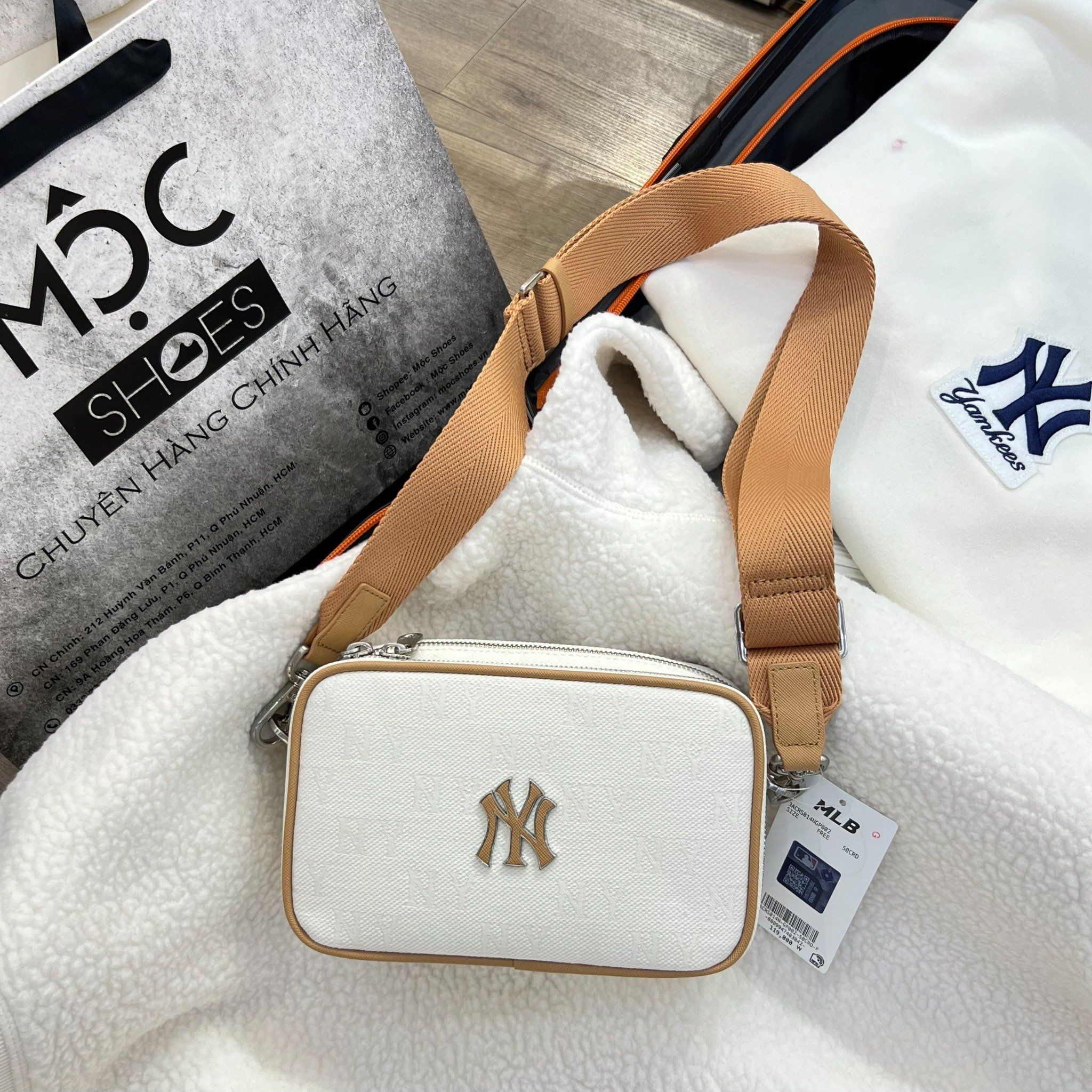  1992 - HÀNG CHÍNH HÃNG - Túi MLB Korea Monogram Jacquard Mini Cross Bag New York Yankees Cream - CODE: 3ACRS014N-50CRD 