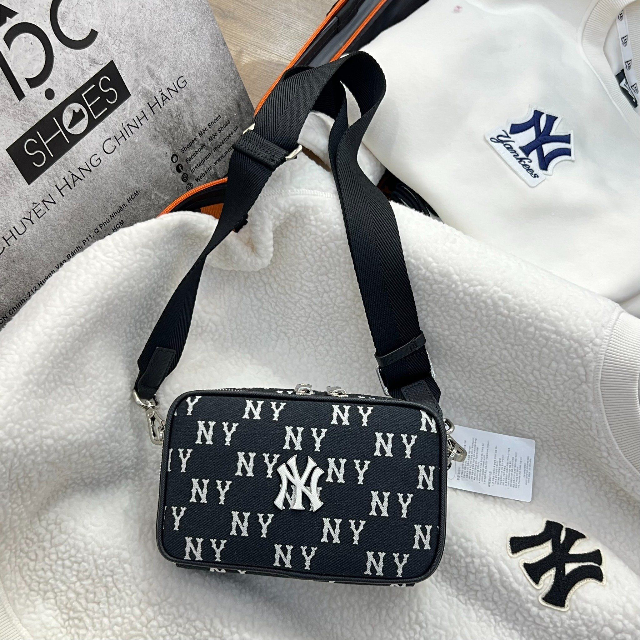  1993 - HÀNG CHÍNH HÃNG -Túi MLB Korea Monogram Jacquard Mini Cross Bag New York Yankees Black - CODE: 3ACRS014N-50BKS 