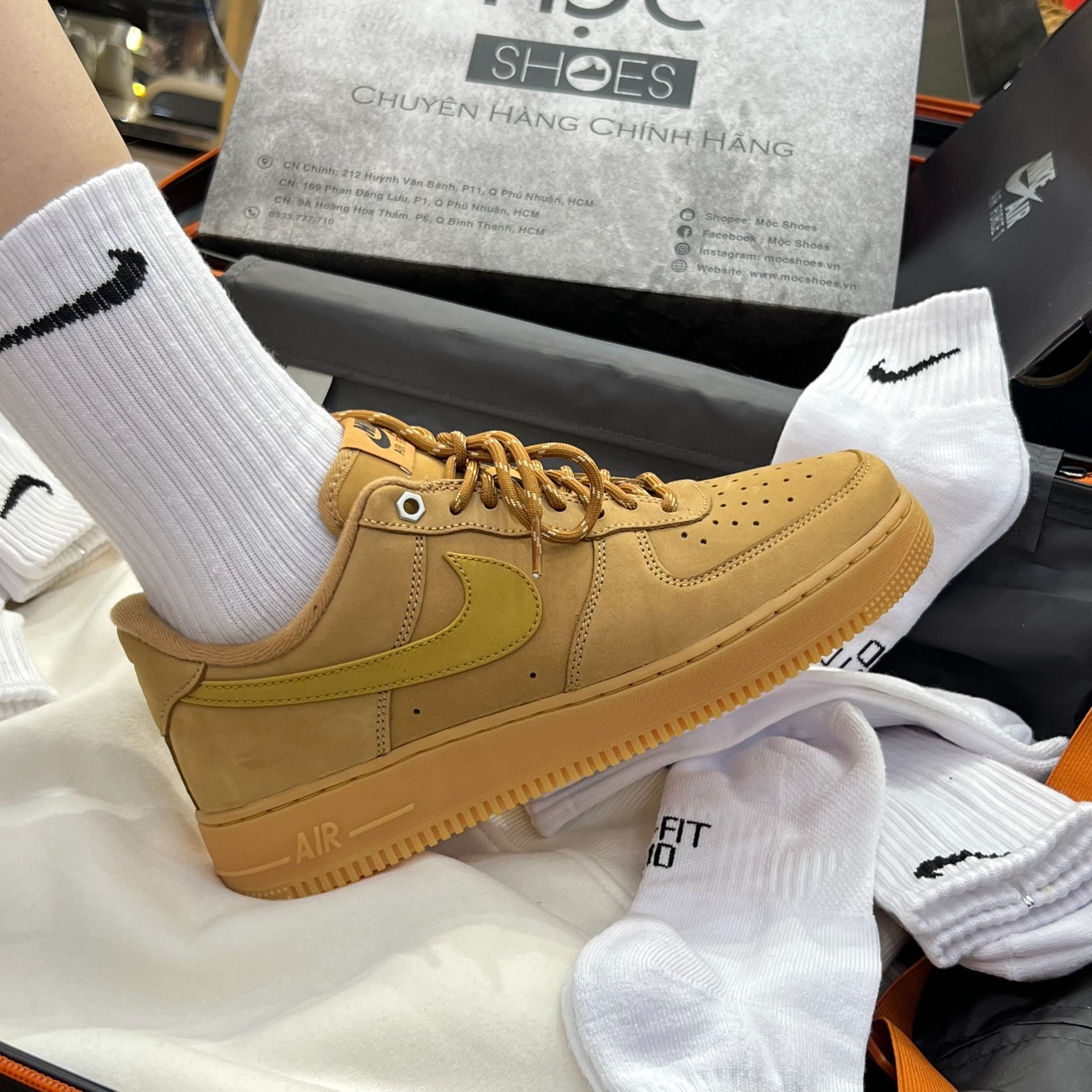  1988 - HÀNG CHÍNH HÃNG - GIÀY NIKE AIR FORCE 1'07 WB - *WHEAT* - CODE: CJ9179-200 