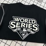  2073 - HÀNG CHÍNH HÃNG - ÁO THUN NEW ERA  - WORLD SERIES - VIỀN TRẮNG  *ĐEN* - CODE: 60435451 