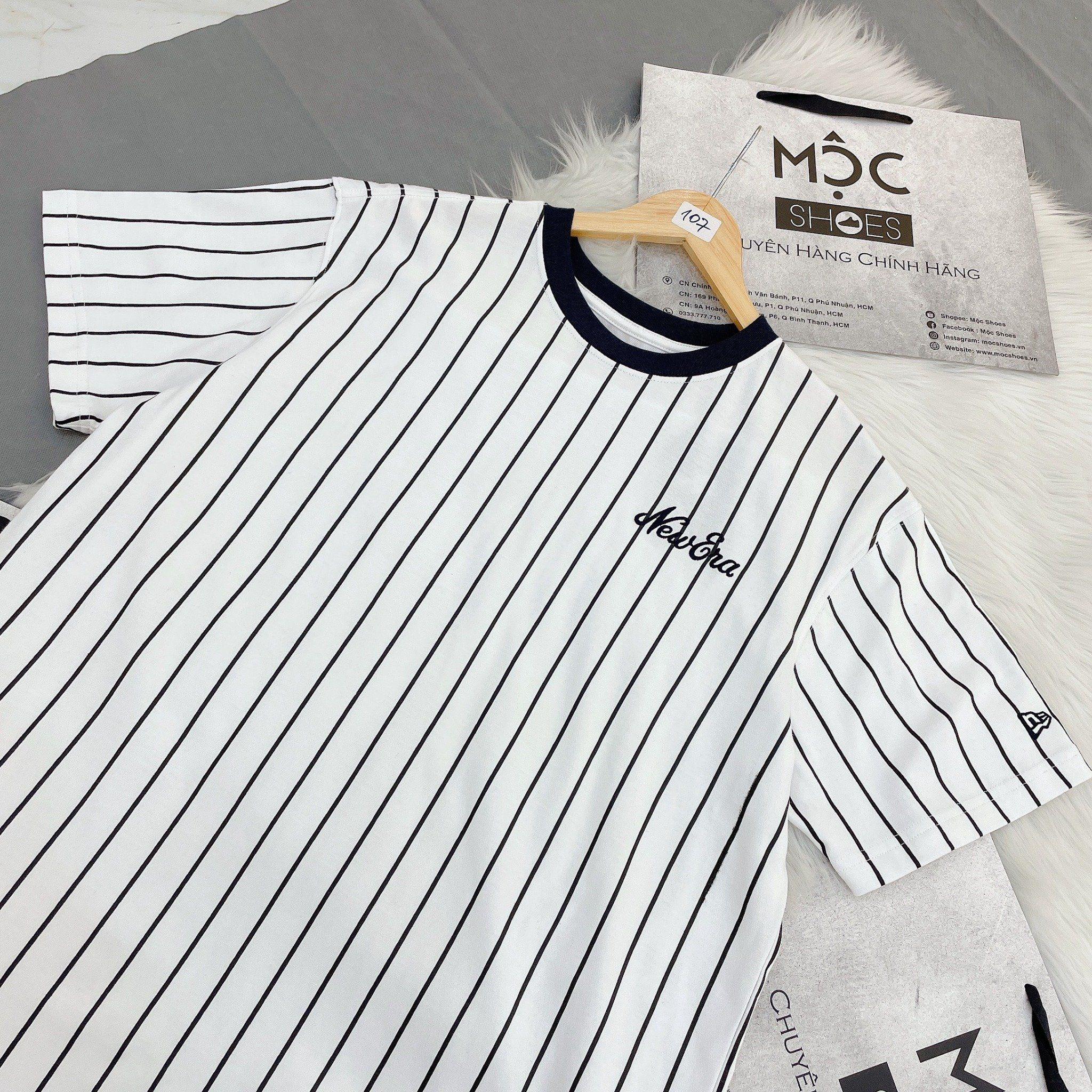  2102 - HÀNG CHÍNH HÃNG - ÁO NEW ERA - STRIPE LOGO NE - WHITE - CODE: 11860029 