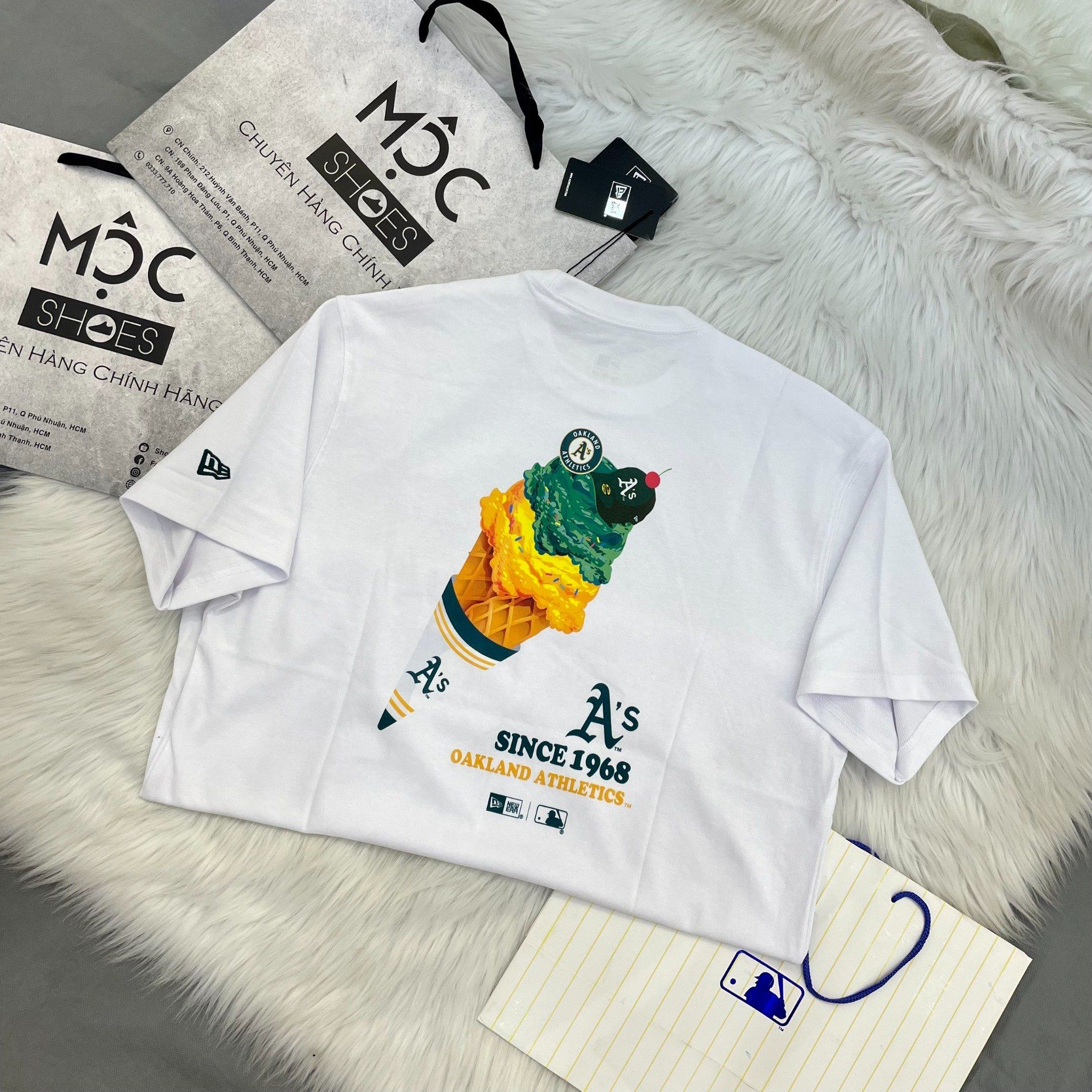  2132 -  HÀNG CHÍNH HÃNG - ÁO THUN NEW ERA - A'S OAKLAND - ICE CREAM - WHITE - CODE: 14179166 