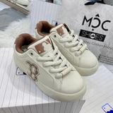  2138 - HÀNG CHÍNH HÃNG - GIÀY MLB CHUNKY CLASSIC BASE  HEEL MONOGRAM BOSTON - RED SOX - BROWN - CODE:  3ASXCBH4N-43BGS 