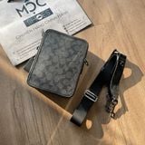  2179 - HÀNG CHÍNH HÃNG - TÚI ĐEO CHÉO COACH CROSSBODY IN SIGNATURE (MÀU ĐEN XÁM) 