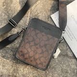  2187 - HÀNG CHÍNH HÃNG - TÚI ĐEO CHÉO COACH CROSSBODY IN SIGNATURE (MÀU ĐEN XÁM) 