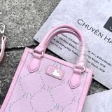  2128 - HÀNG CHÍNH HÃNG - TÚI MLB DIAMOND MONOGRAM MINI TOTE BAG NEW YORK YANKEES - PINK - CODE: 7ACRMD34N-50PKL 