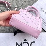  2128 - HÀNG CHÍNH HÃNG - TÚI MLB DIAMOND MONOGRAM MINI TOTE BAG NEW YORK YANKEES - PINK - CODE: 7ACRMD34N-50PKL 