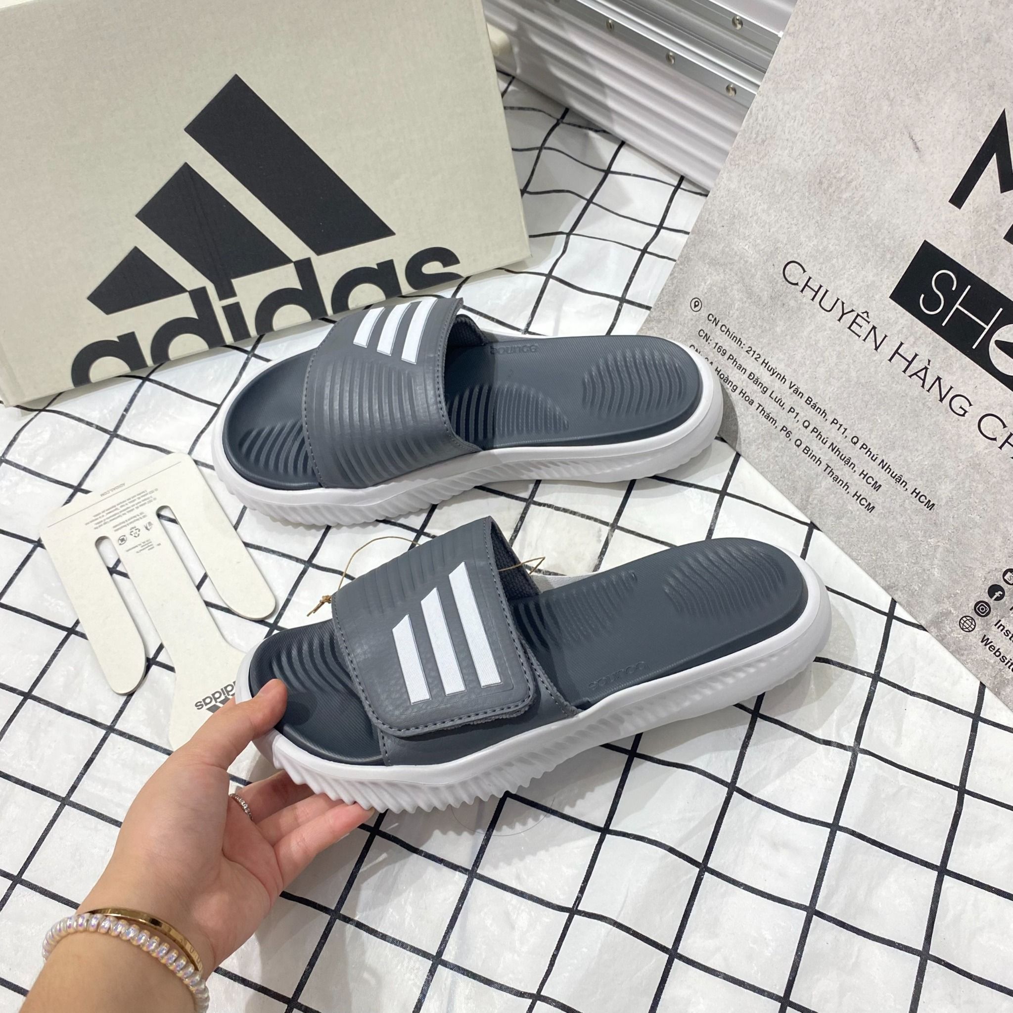  2320  - HÀNG CHÍNH HÃNG - DÉP ADIDAS ALPHABOUNCE - Code: GZ9503 [ Xám - Grey Five ] 