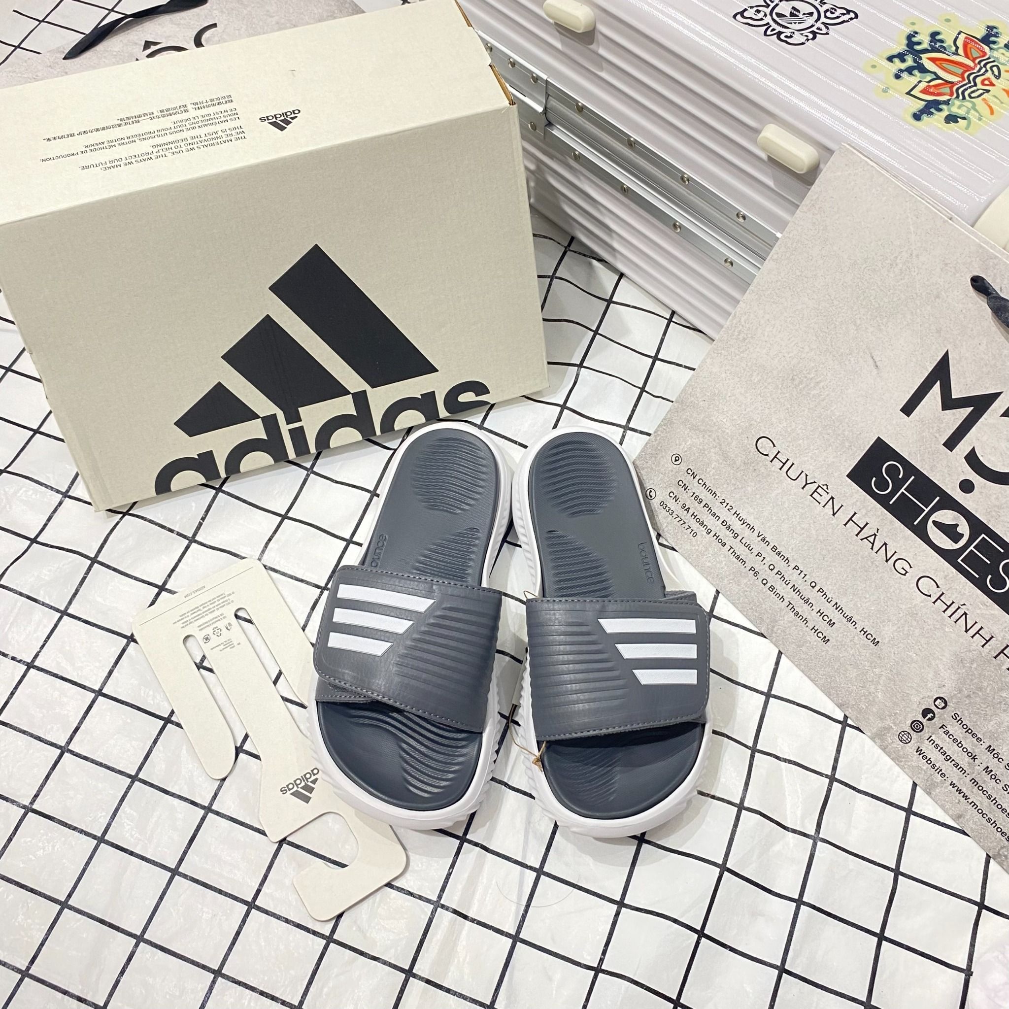  2320  - HÀNG CHÍNH HÃNG - DÉP ADIDAS ALPHABOUNCE - Code: GZ9503 [ Xám - Grey Five ] 