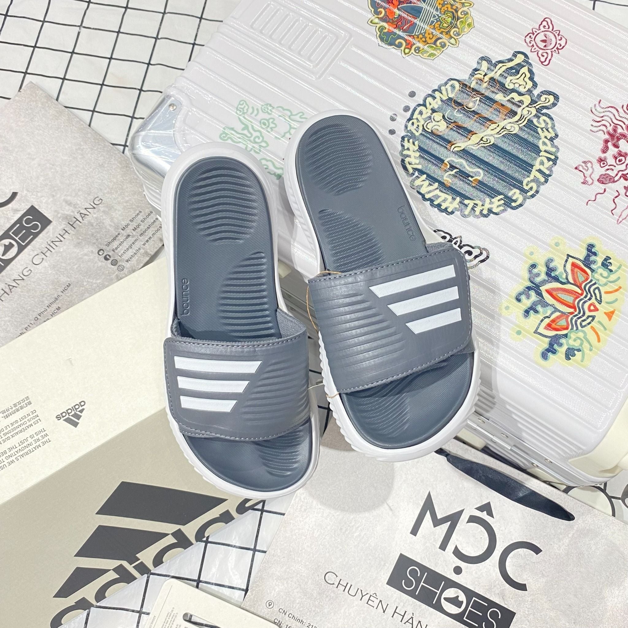  2320  - HÀNG CHÍNH HÃNG - DÉP ADIDAS ALPHABOUNCE - Code: GZ9503 [ Xám - Grey Five ] 