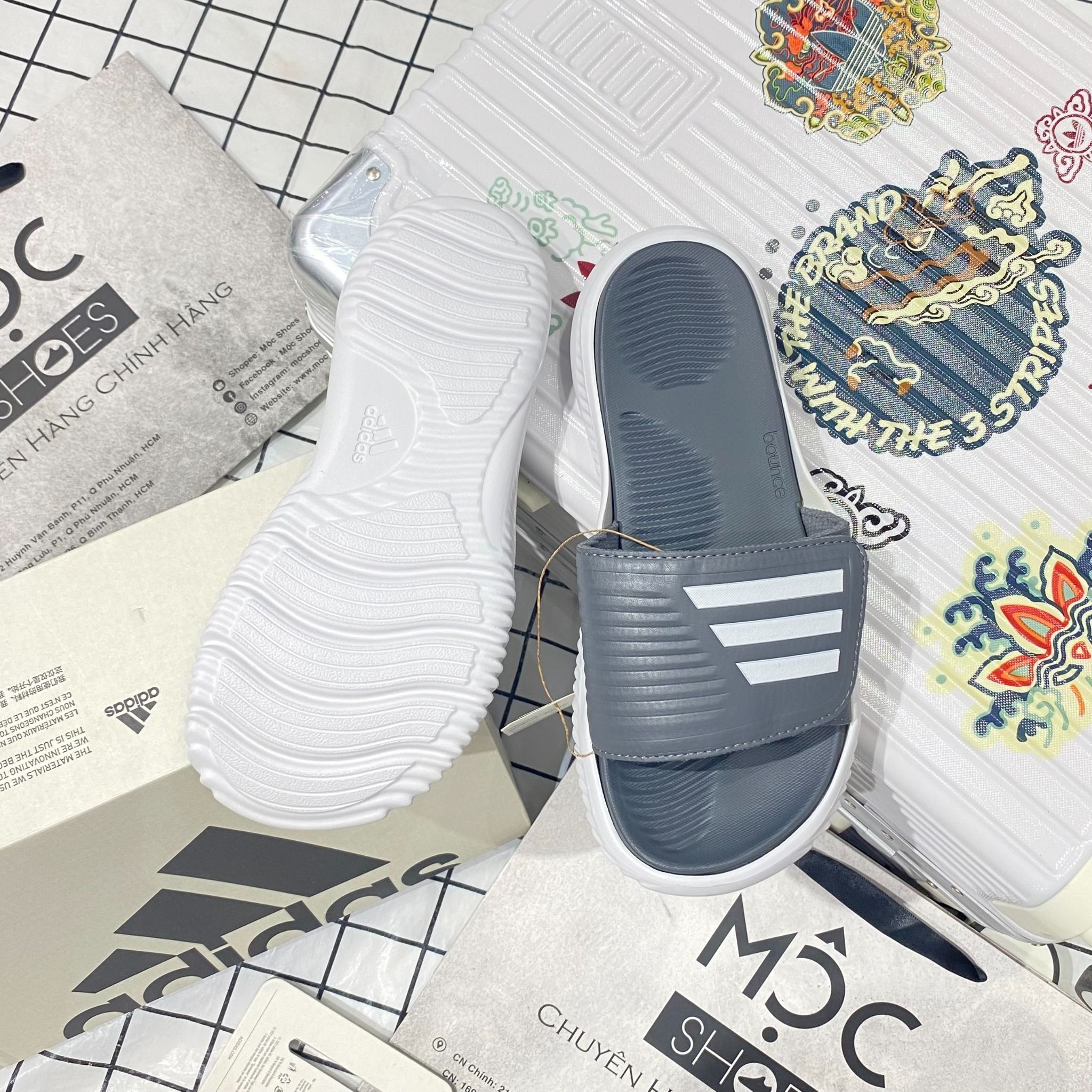  2320  - HÀNG CHÍNH HÃNG - DÉP ADIDAS ALPHABOUNCE - Code: GZ9503 [ Xám - Grey Five ] 