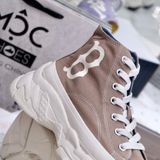  2381 - HÀNG CHÍNH HÃNG - GIÀY MLB CHUNKY HIGH - CỔ CAO (MÀU BE ) - *GREY/BEIGE* - CODE: 32SHU1111-43M 
