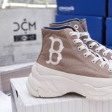  2381 - HÀNG CHÍNH HÃNG - GIÀY MLB CHUNKY HIGH - CỔ CAO (MÀU BE ) - *GREY/BEIGE* - CODE: 32SHU1111-43M 