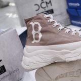  2381 - HÀNG CHÍNH HÃNG - GIÀY MLB CHUNKY HIGH - CỔ CAO (MÀU BE ) - *GREY/BEIGE* - CODE: 32SHU1111-43M 