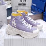  2382 - HÀNG CHÍNH HÃNG - GIÀY MLB CHUNKY HIGH - CỔ CAO (MÀU TÍM) - *PURPLE/YELLOW* - CODE: 32SHU1111-07V 